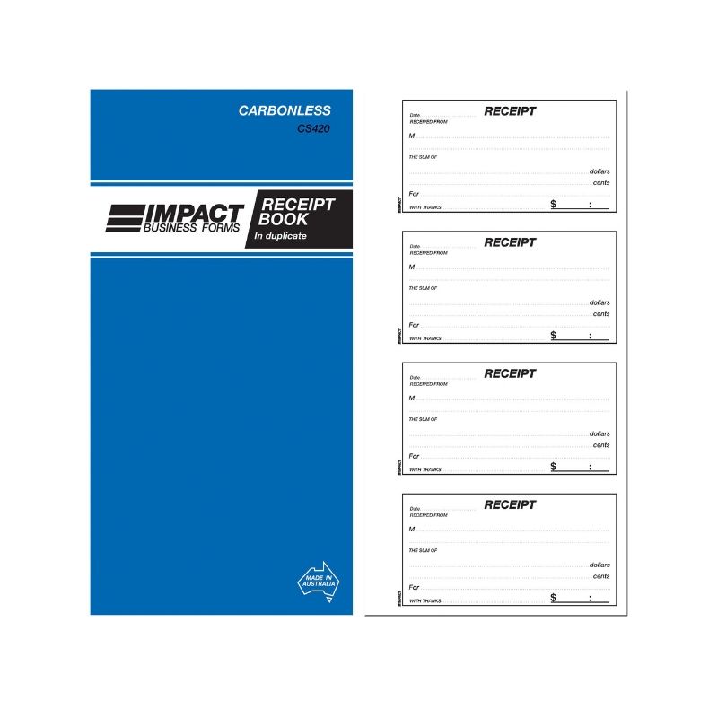 Receipt Book Impact Business Forms