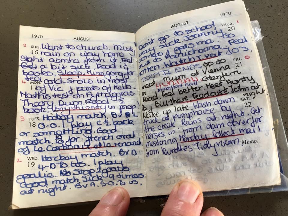 Rhyton Girls School Diary Entry 1970