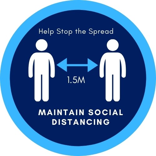 Maintain Social Distancing Decal Blue