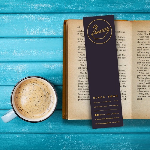 Printed Bookmarks Black Swan Book Shop cafe